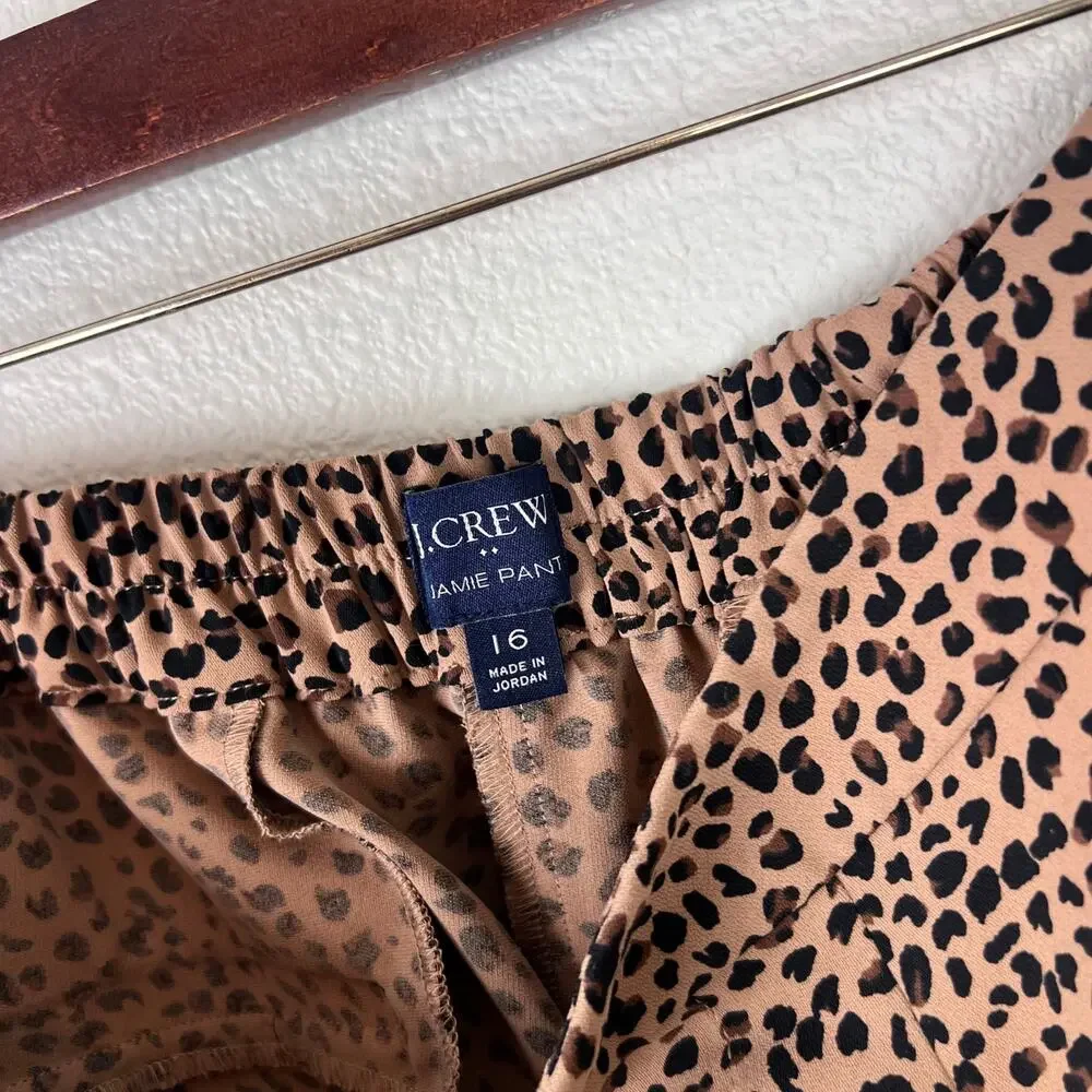 J.Crew Jamie Pant Leopard Print High Rise Cropped Pants Size 16 - Picture 4 of 8